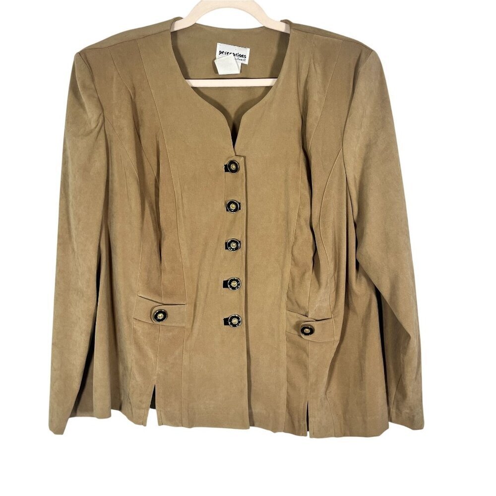 Retro Classic Blazer Tan 12 Chic Neutral Minimalist Work Wear Preppy Old‎ Money